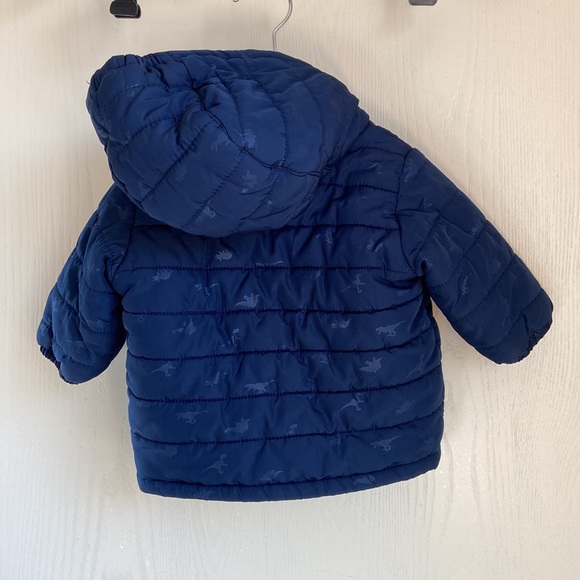 Baby GAP Navy Blue Dinosaur Puffer Winter Coat - Picture 7 of 8